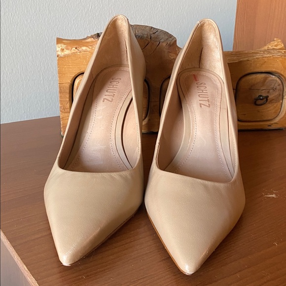Schutz Lou High Stiletto Light Beige Pump - Picture 5 of 8